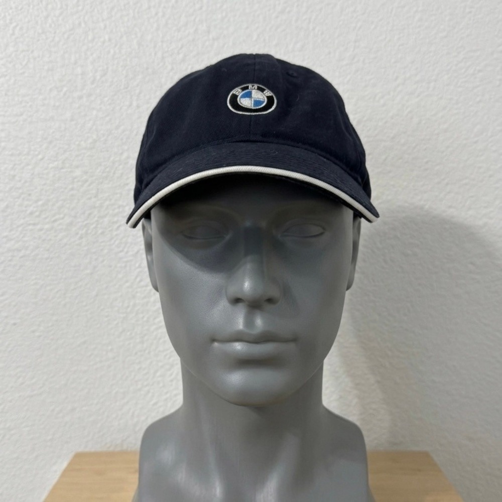 BMW Navy Blue Baseball Cap Dad Hat Embroidered Logo Vintage Unisex
